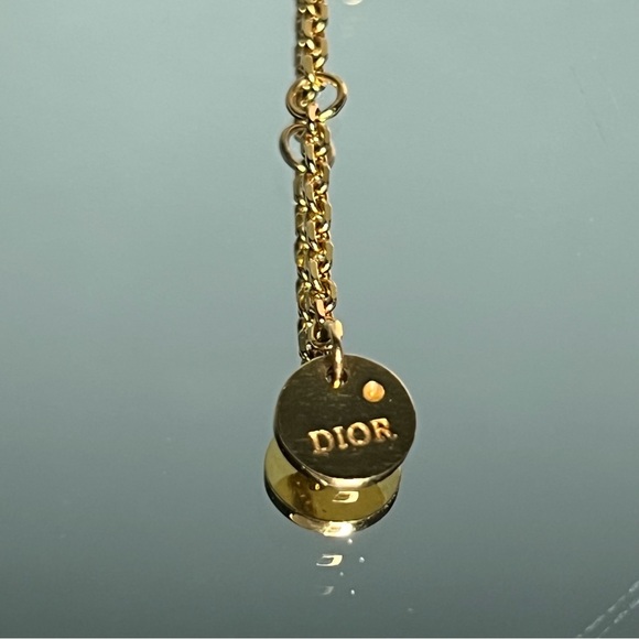 Christian Dior Petit CD Double Necklace Gold Metal Finish and Crystals - Picture 12 of 15